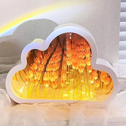 Cloud Shape LED Tulip Lamp – Aesthetic Night Light for Bedroom & Room Decor