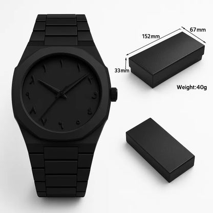 BLACK AURA FOR MENS. Arabic Dial Polycarbonate Ultra-Light Analog Watch